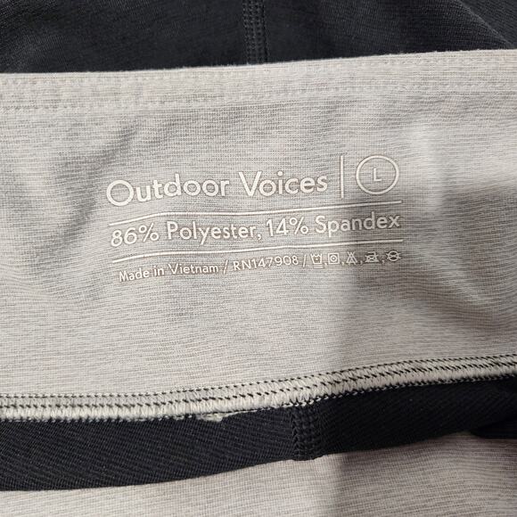 Outdoor Voices Springs Color block 7/8 Leggings Black Gray Large - Picture 6 of 6